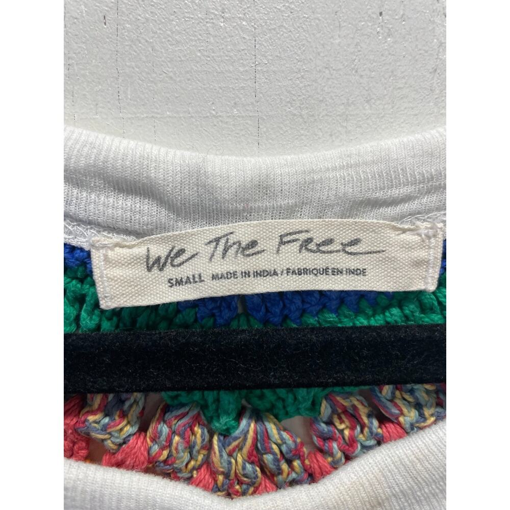 We The Free Women's T-Shirt Crocheted Upper Section 3/4 Sleeves Small Boho - Picture 3 of 7